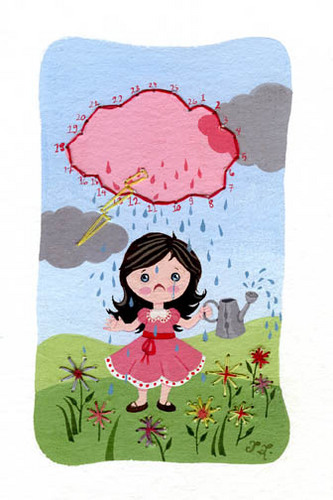 Painting-Watering the Rain Flowers