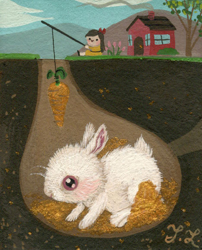 Painting-Luring the Greedy Rabbit