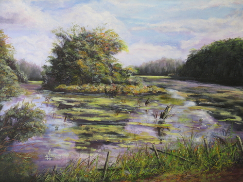Painting-Acrylic-MARSH  ISLAND (SNAKE SWAMP) SUMMER, 2004