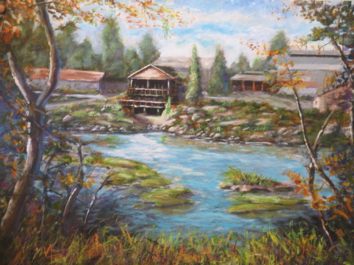 Painting-Acrylic-ACROSS THE RIVER