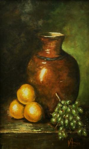 Painting-Acrylic-JAR AND FRUIT