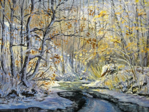 Painting-Acrylic-WINTER ON STERLING CREEK