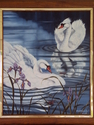 Tom Lightvoet - Swans on a lake with Iris