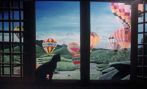 Painting-Acrylic-Ballooning Over Undercliff
