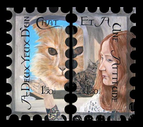Painting-Acrylic-The Atitiude In A Cat's Eyes
