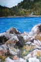 rocky bank on Jordon pond