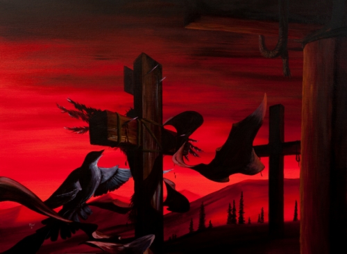 Painting-Acrylic-A Sword Shall Pierce Your Soul