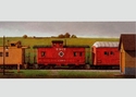Tom Chesar,Trains,Art,Artwork,Painting,Rural,Realism,Caboose - Landscape Painting