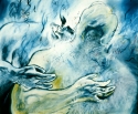 spiritual, colorful, figure, abstract, divine, soul, consoling, healing, sky, ocean, blue, light -  Drawing