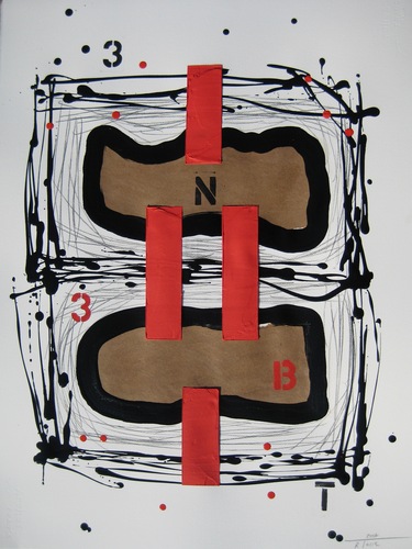 Mixed Media-Non-representational-4 BARRES VERMELLES