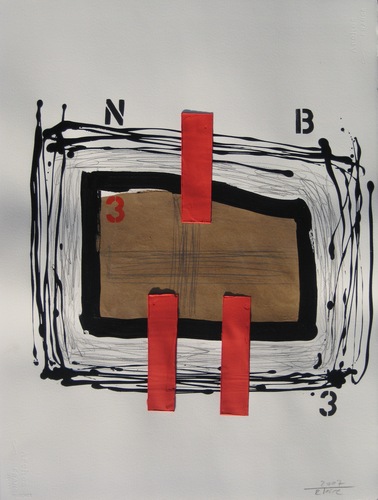 Mixed Media-3 BARRES VERMELLES
