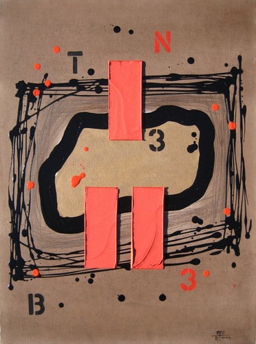 Mixed Media-Non-representational-3 BARRES VERMELLES