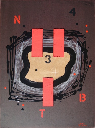 Mixed Media-Non-representational-3 BARRES VERMELLES (ESTUDI)