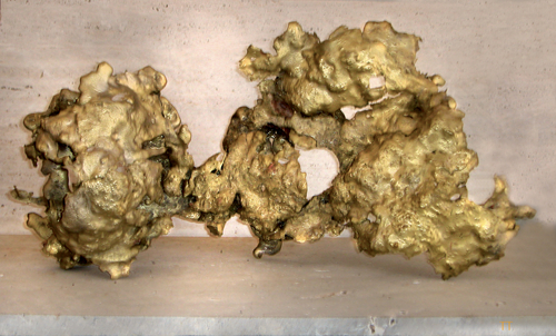 Sculpture-Bronze & Travertine 
