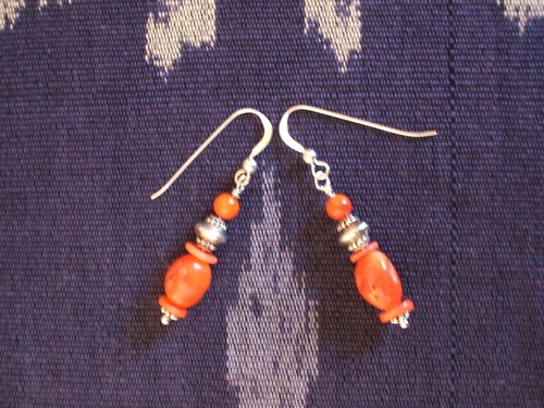 Coral%20%26%20Pewter%20Earings (large view)
