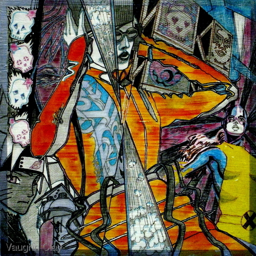 Painting-Acrylic-Gasoline Dreams Series: Punk Fashionista