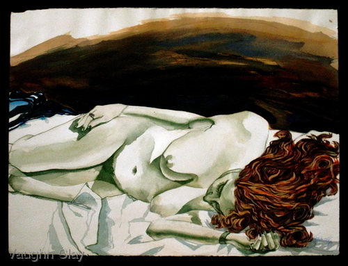 Painting-Watercolor-Karen Reclining