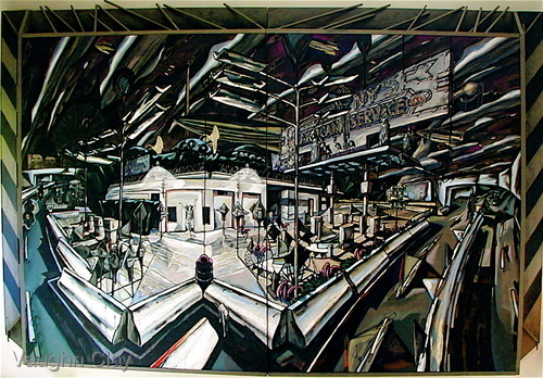 Painting-Oil-Gasoline Dreams Series: Night passage
