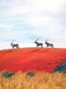 Painting--Oil-AnimalsOryx Trio
