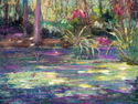 Vivian Hershfield - Landscape Clark Gardens, Pond, Vivian Hershfield, Long Island Artist, New York Artists, Pastel, - Landscape