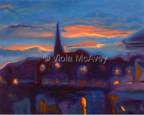 Painting-Plein Air-Sunset over Carrol's Creek