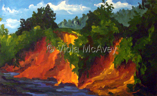 Painting-Plein Air-Gibson Island Cliffs