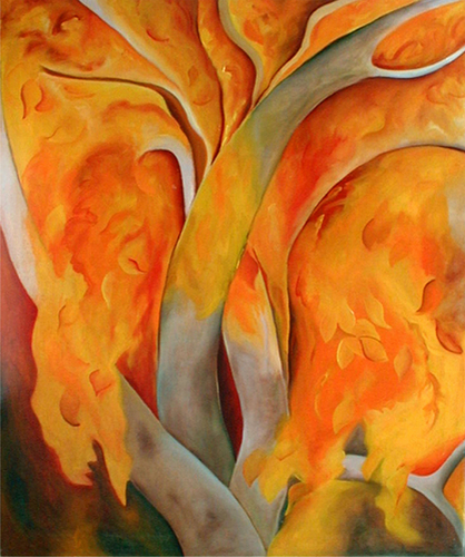Painting-Abstract-Birch on Fire