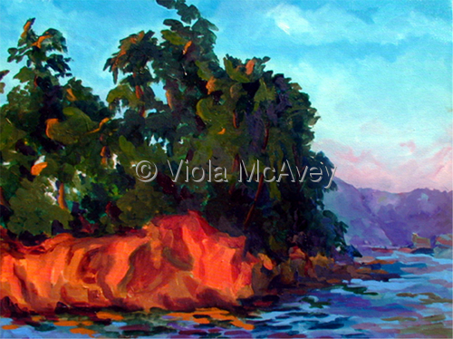 Painting-Plein Air-Dobbins Island Sunset
