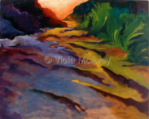 Painting-Plein Air-Sandy Path toward Sunrise