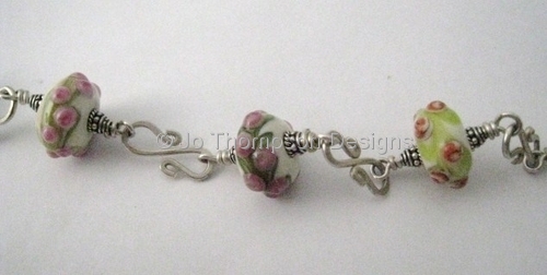 Jewelry-Wire-pastel lampwork with goldfill wire wrap