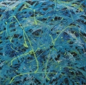 Vonder Gray - Abstract Painting vonder, gray, abstract, expressionism, improvisational, blue, green - Abstract Painting