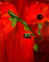 Painting--Oil-FloralRed on Red