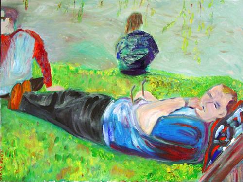 Painting-Genre-sunday in the park