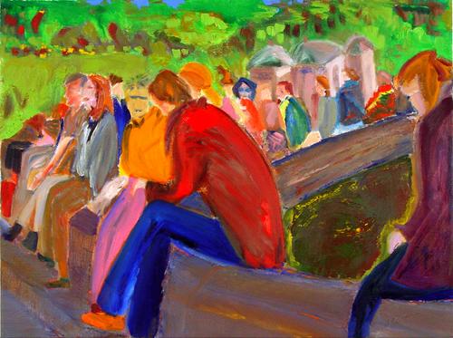 Painting-Cityscape-By the Fountain