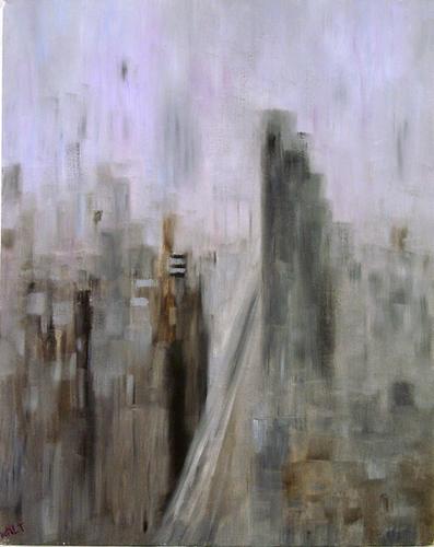 Painting-Cityscape-Stormy Weather
