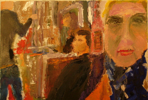 Painting-Genre-wanda takes the subway