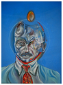 male, figure, life, death, pain, confusion, enlightenment, face, hope, despair, warren lyons, wcleo - Allegorical Painting
