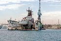 Military Ship in Dry Dock