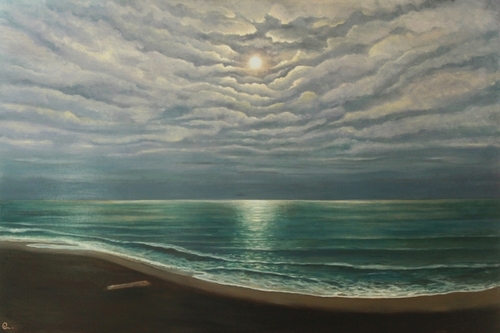 Painting-Seascape-Moonlight meditation