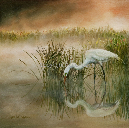 Painting-Wildlife-Misty Morning  Reflections