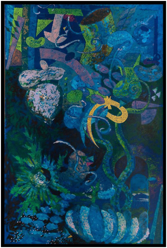 Painting-Abstract-Eidelweiss and Swiss Money