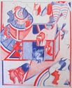 fIGURES in bLUE AND REd