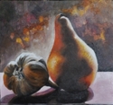 Painting--Oil-Still LifeGarlic Pear