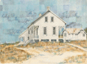 Painting--Watercolor-LandscapeCoast Guard Houses, II