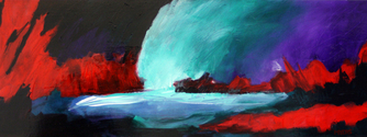 contemporary, abstract, expressionist, acrylic, colorful, fine, art, landscape, wendell, myers, sold -  Painting