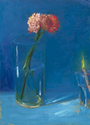 Two Red Carnations and a Candle