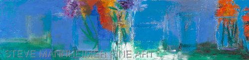 Painting-Oil-Flowers in Blue Evening