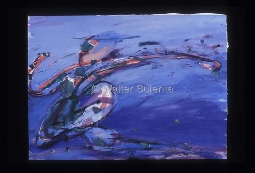 Mixed Media-On Paper-Blue Traveler