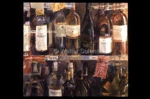 Painting-Watercolor-Wine in the coldbox