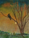 Laima Adomaitis Brown - Eye Crow ("reused" textiles as actual canvas)